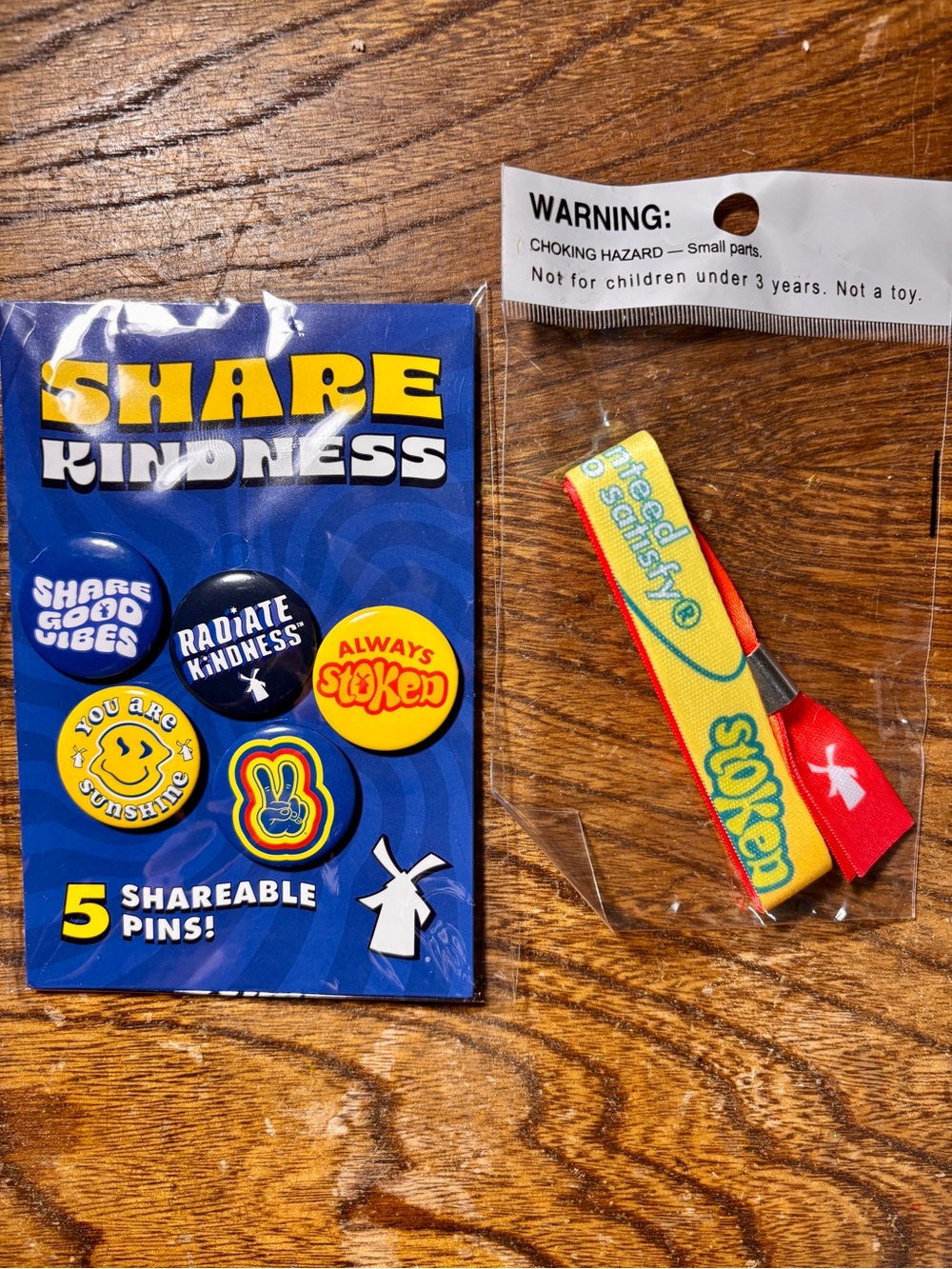 Dutch Bros Share Kindness Pin Set + Colorful Stoked Bracelet